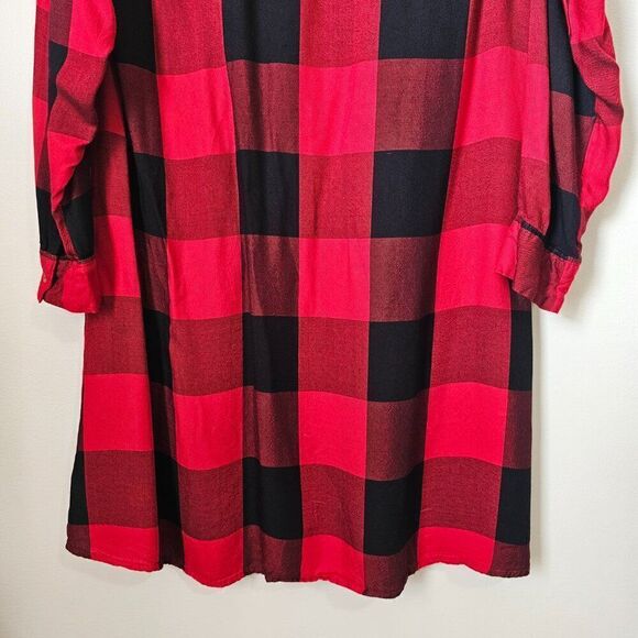 EUC LIKE NEW OLD NAVY RED PLAID TUNIC LONGSLEEVES SIZE M WOMENS - Picture 9 of 13